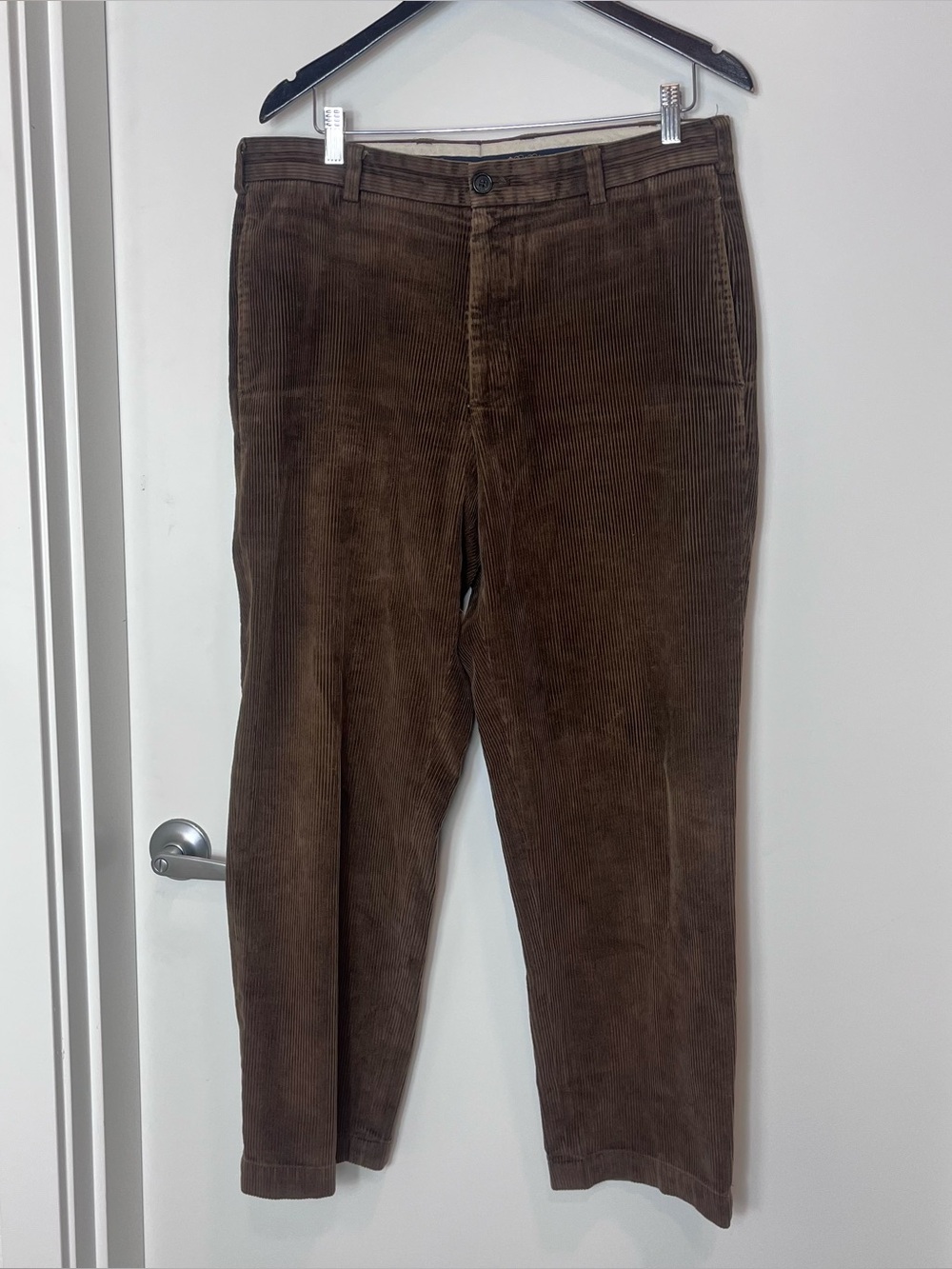 Brooks Brothers Hudson Pants Mens Brown Corduroy Wide Wale Trousers 35x30 Cotton